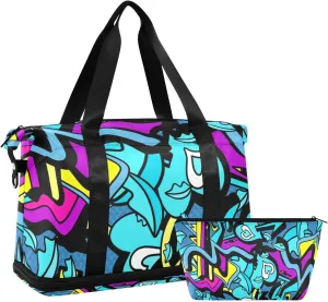 Bag for Women Gym Bag With Shoe Compartment Sturdy Dry Wet Separated Sports Tote Travel Multicolor 10