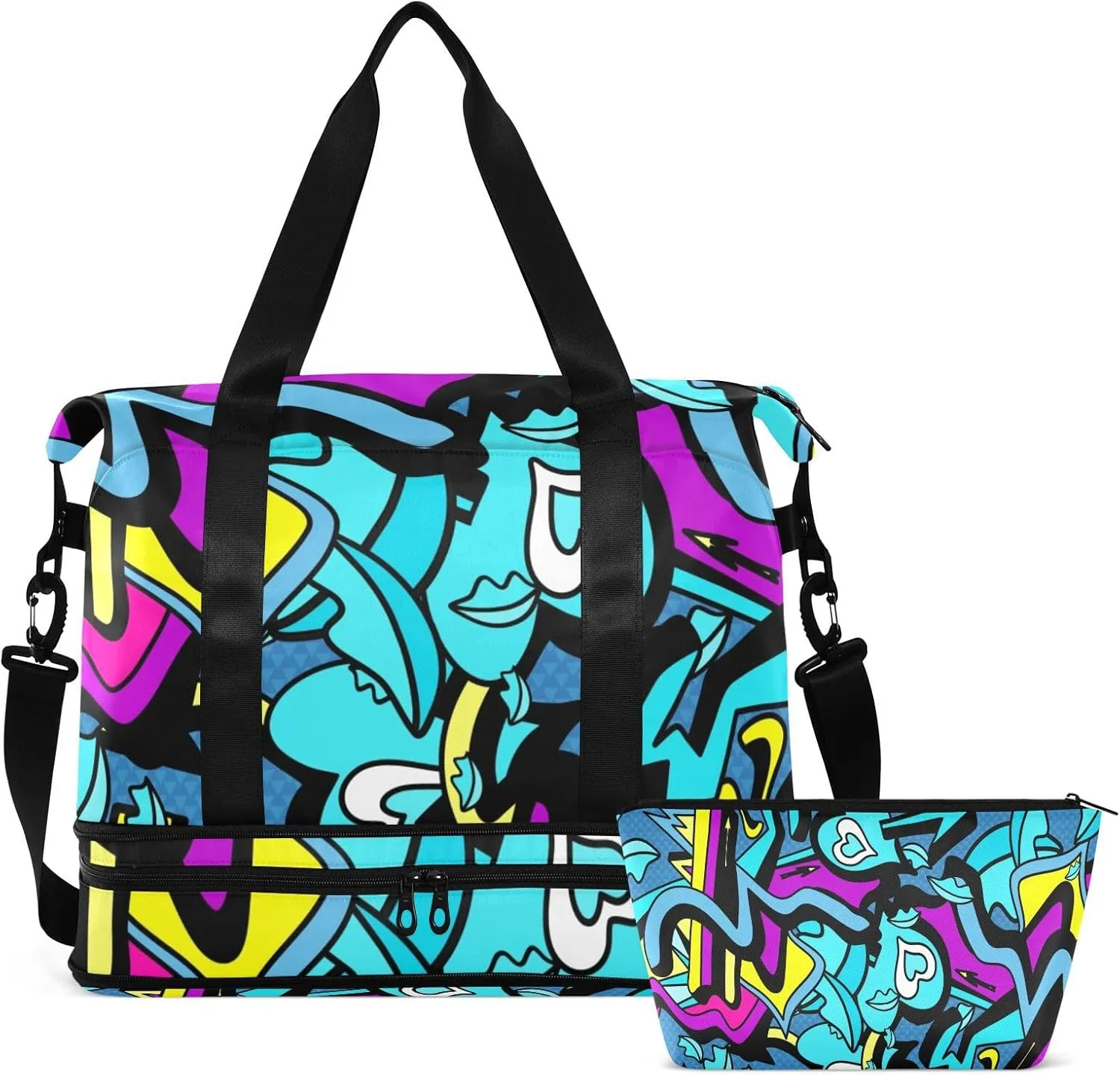 Bag for Women Gym Bag With Shoe Compartment Sturdy Dry Wet Separated Sports Tote Travel Multicolor 10