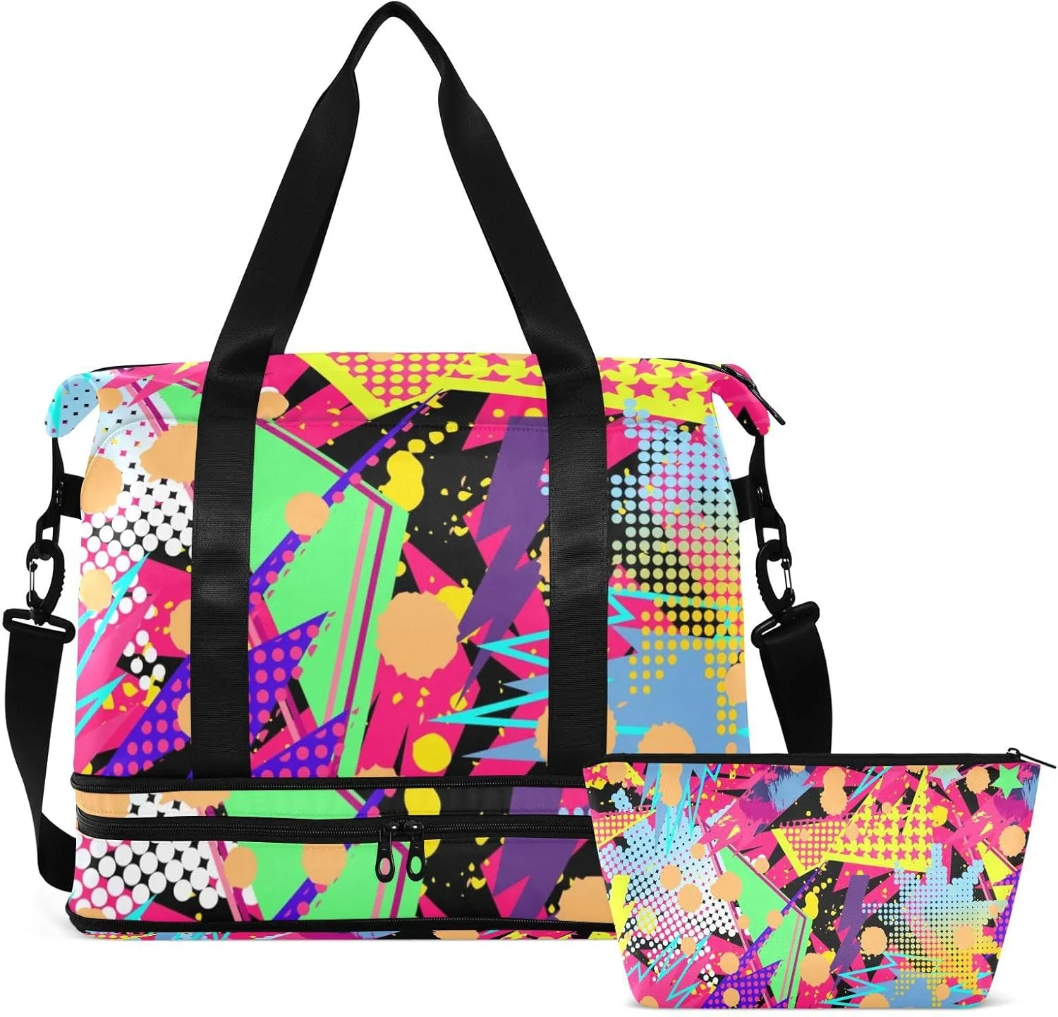 Bag for Women Gym Bag With Shoe Compartment Sturdy Dry Wet Separated Sports Tote Travel Multicolor 11