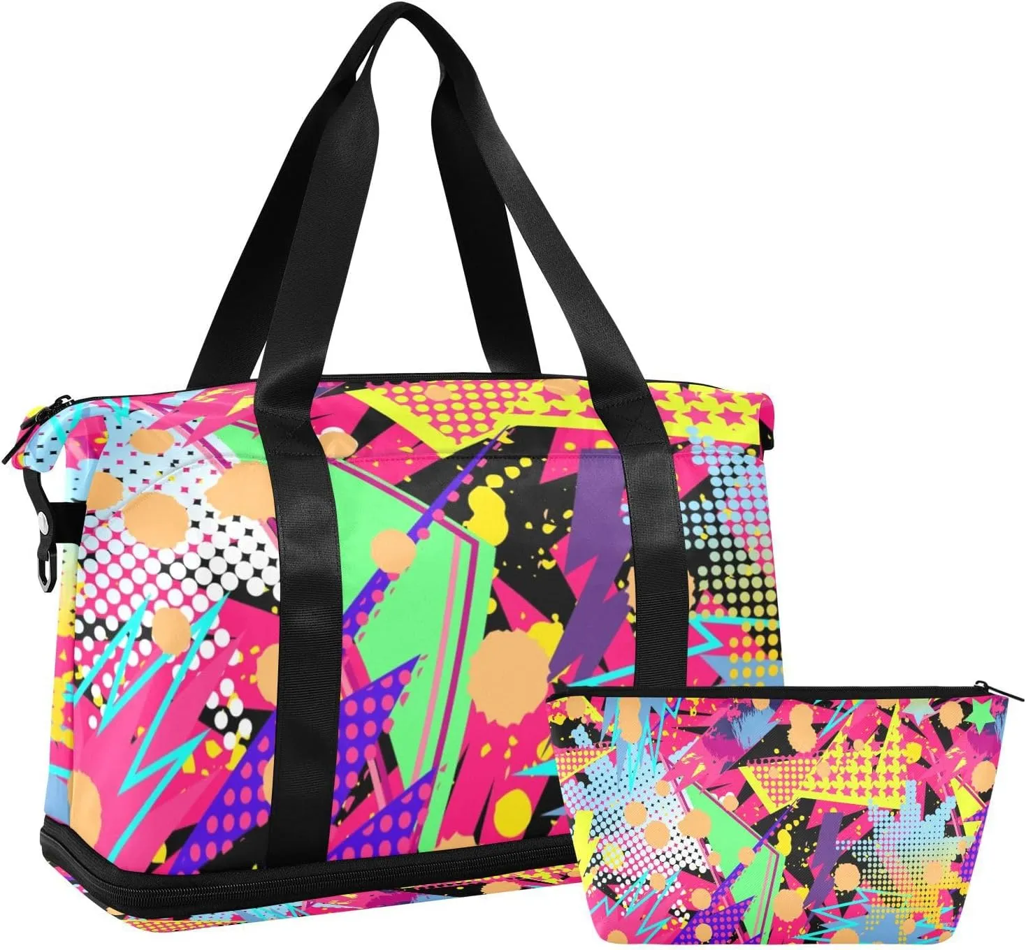 Bag for Women Gym Bag With Shoe Compartment Sturdy Dry Wet Separated Sports Tote Travel Multicolor 11