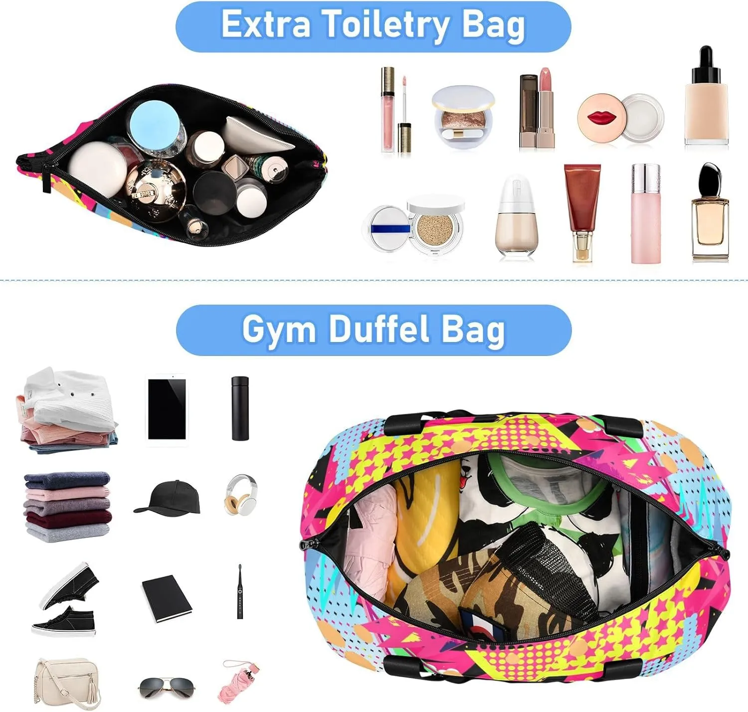 Bag for Women Gym Bag With Shoe Compartment Sturdy Dry Wet Separated Sports Tote Travel Multicolor 11