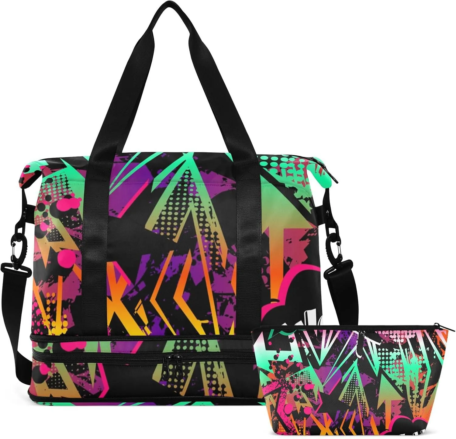 Bag for Women Gym Bag With Shoe Compartment Sturdy Dry Wet Separated Sports Tote Travel Multicolor 12
