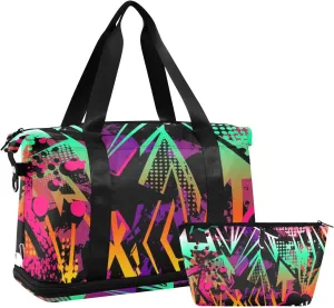 Bag for Women Gym Bag With Shoe Compartment Sturdy Dry Wet Separated Sports Tote Travel Multicolor 12