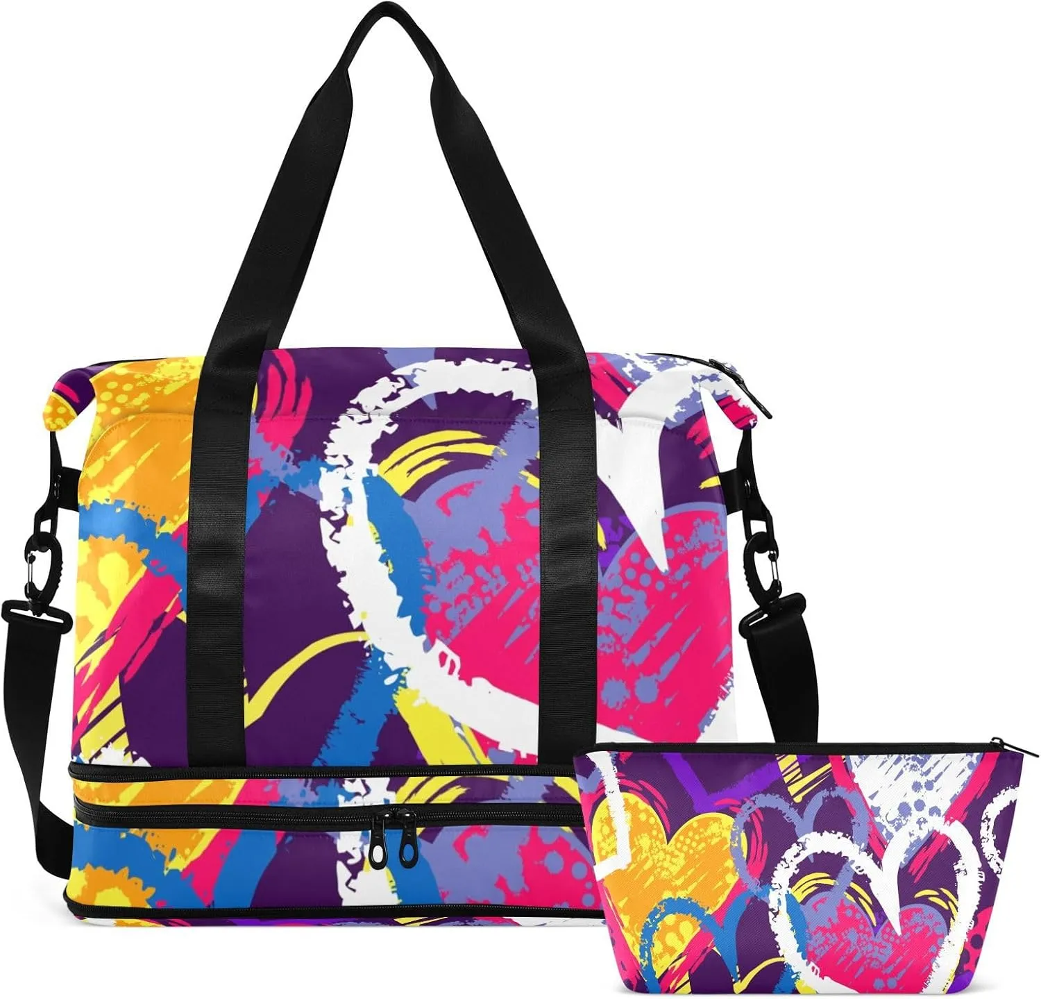 Bag for Women Gym Bag With Shoe Compartment Sturdy Dry Wet Separated Sports Tote Travel Multicolor 1