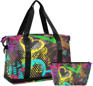 Bag for Women Gym Bag With Shoe Compartment Sturdy Dry Wet Separated Sports Tote Travel Multicolor 2