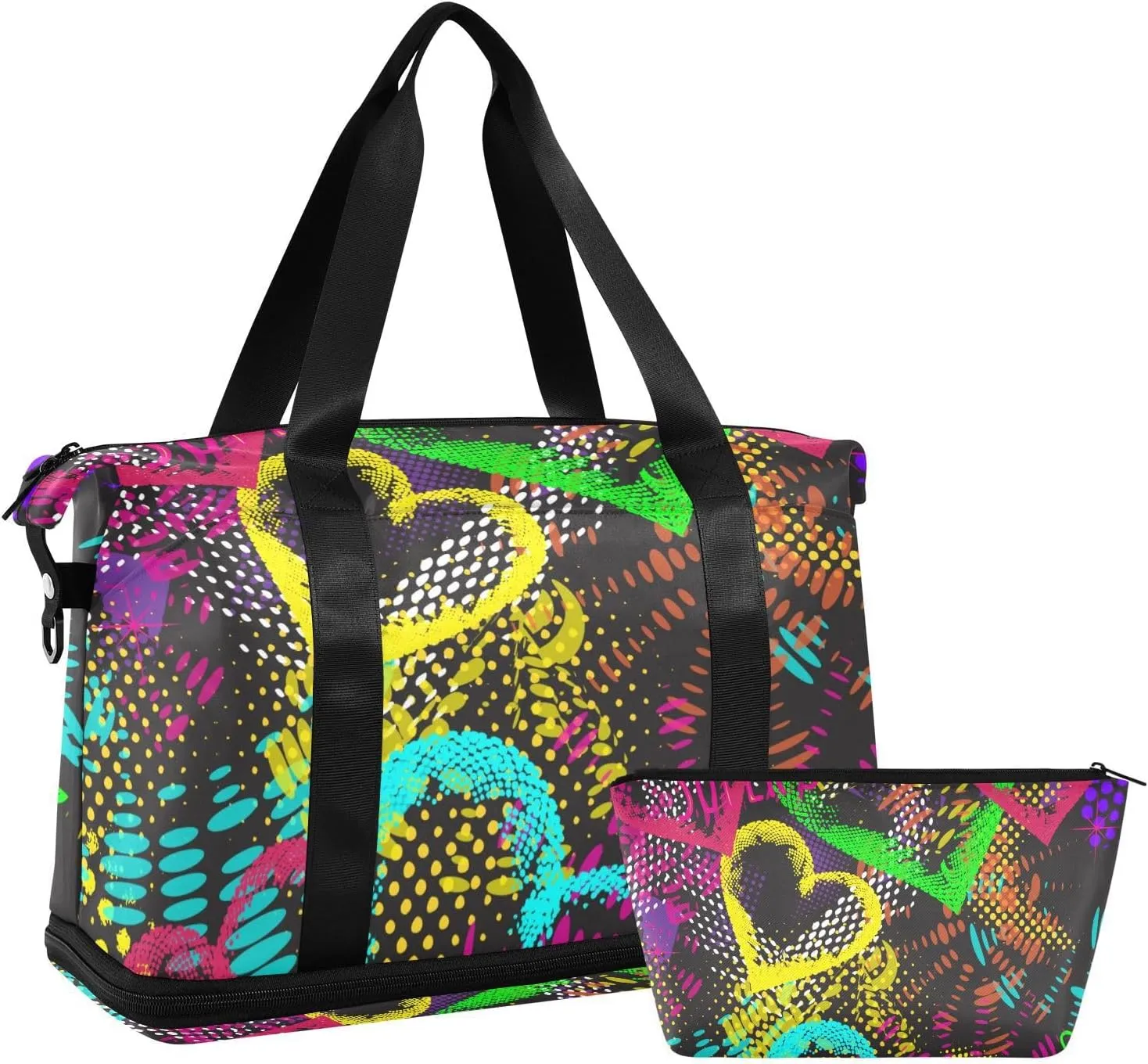 Bag for Women Gym Bag With Shoe Compartment Sturdy Dry Wet Separated Sports Tote Travel Multicolor 2