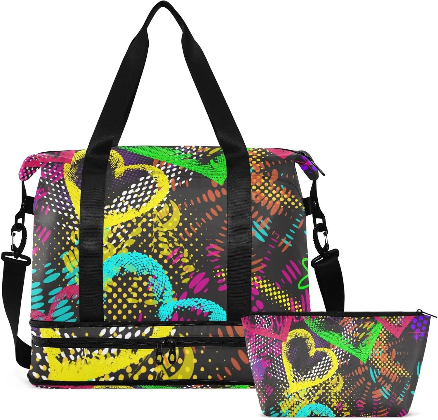Bag for Women Gym Bag With Shoe Compartment Sturdy Dry Wet Separated Sports Tote Travel Multicolor 2