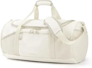 BAGSMART Gym Bag for Men & Women, Lightweight Duffel with Shoe Compartment, Weekender Bags with Wet Pocket, Workout Overnight Carry on for Travel, Beige