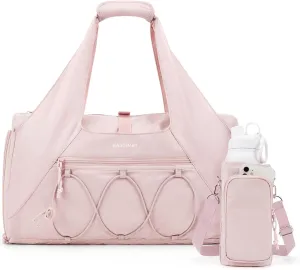 BAGSMART Gym Bag for Women, Lightweight Duffel with Shoe Compartment, Weekender with Wet Pocket, Workout Yoga Tote, Pink