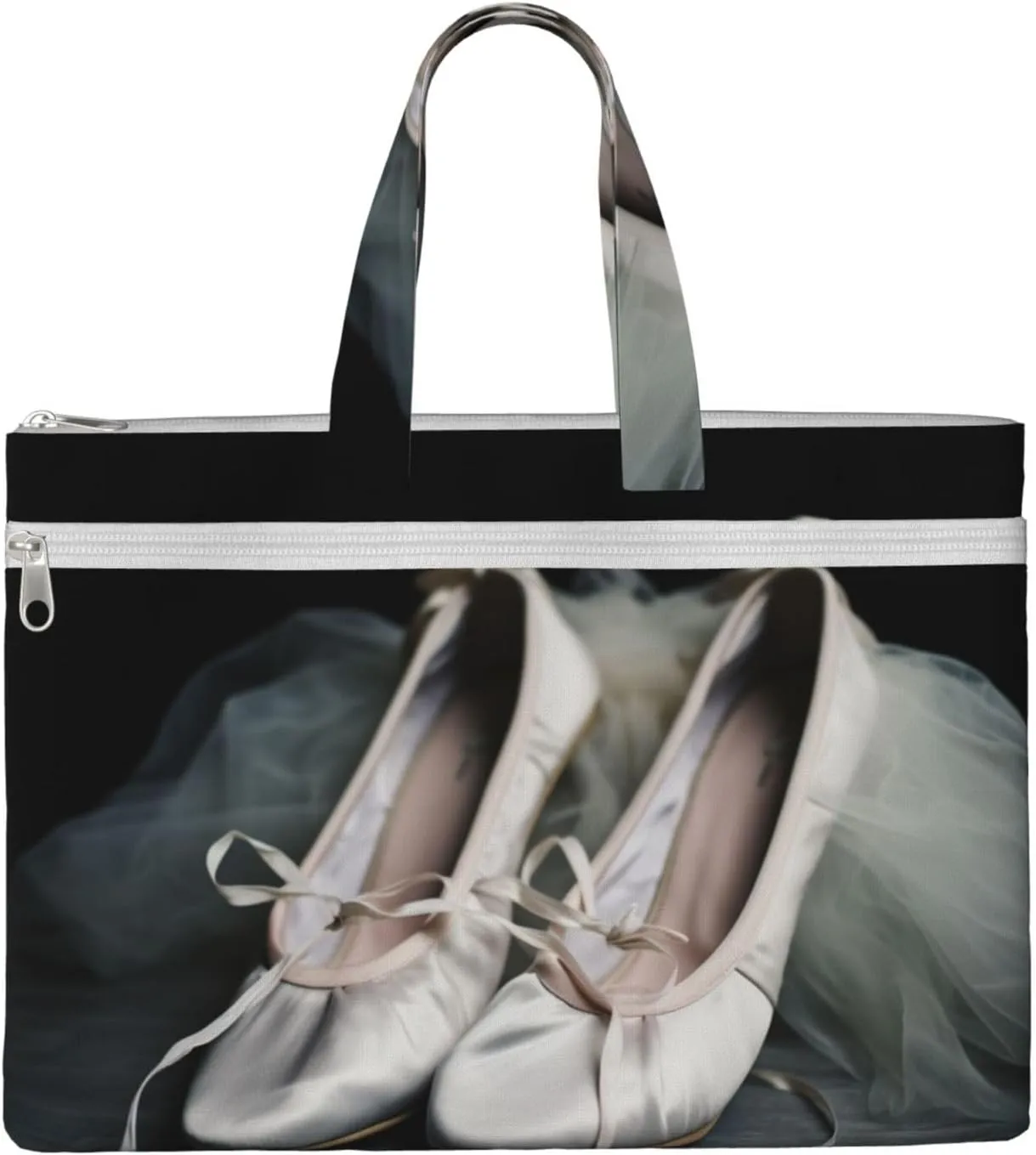 Ballet Shoe printed Canvas Tote File Bag Fashion Handbag Shoulder Bag