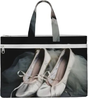 Ballet Shoe printed Canvas Tote File Bag Fashion Handbag Shoulder Bag