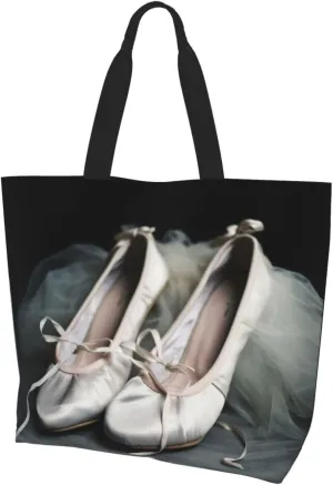 Ballet Shoe printed Reusable Shoulder bag Shopping Bag Fashion Handbag