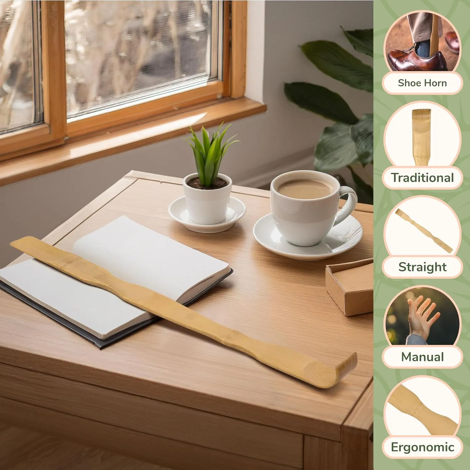 BambooMN 17 Inch Bamboo Wooden Back Scratchers Shoe Horn for Itchy Stress Relief, 10 Units