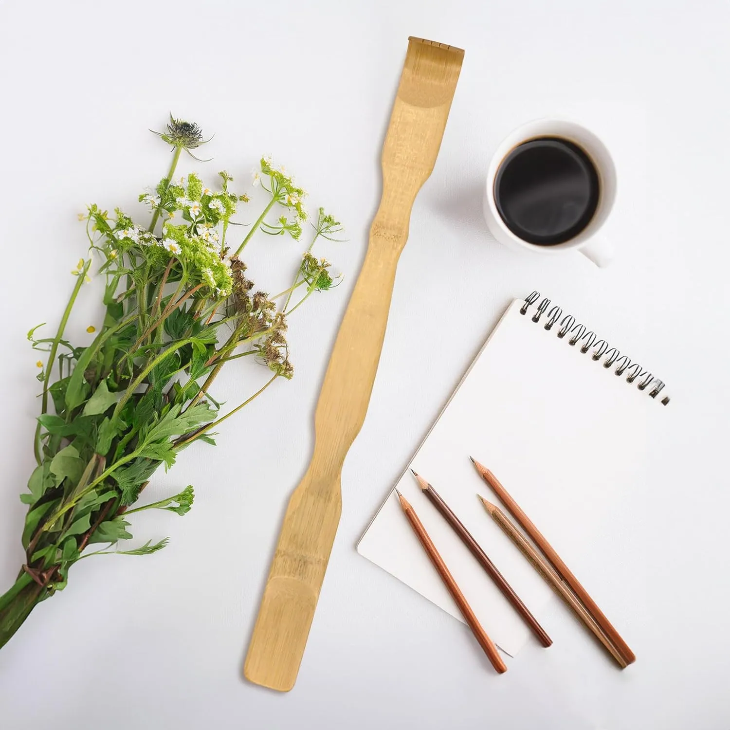 BambooMN 17 Inch Bamboo Wooden Back Scratchers Shoe Horn for Itchy Stress Relief, 10 Units