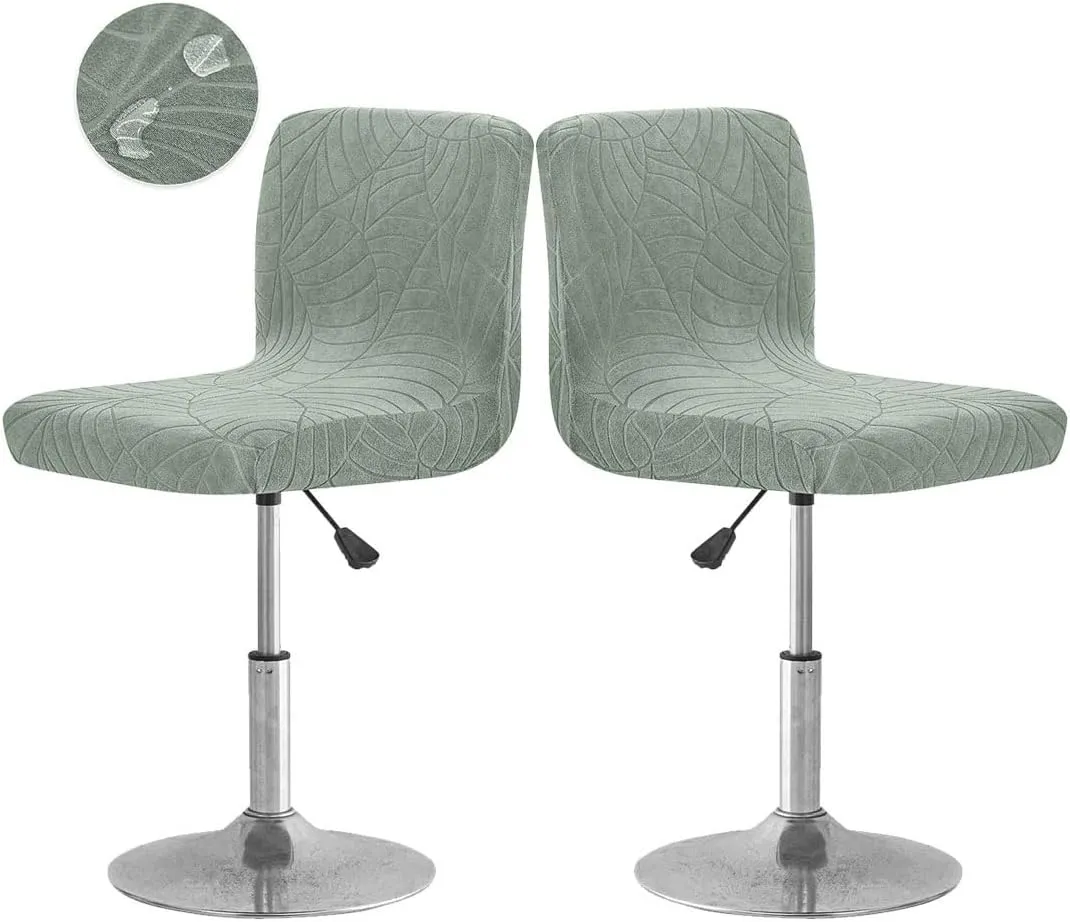 Bar Stool Cover with Back Waterproof Counter Height Bar Stool Slipcovers Stretch Swivel Barstools Slipcovers Pub Counter Chairs Covers for Kitchen Island Home Bar 2 Pack Green