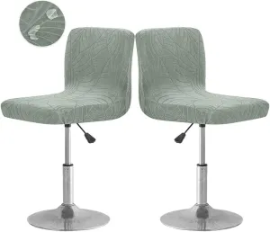 Bar Stool Cover with Back Waterproof Counter Height Bar Stool Slipcovers Stretch Swivel Barstools Slipcovers Pub Counter Chairs Covers for Kitchen Island Home Bar 2 Pack Green