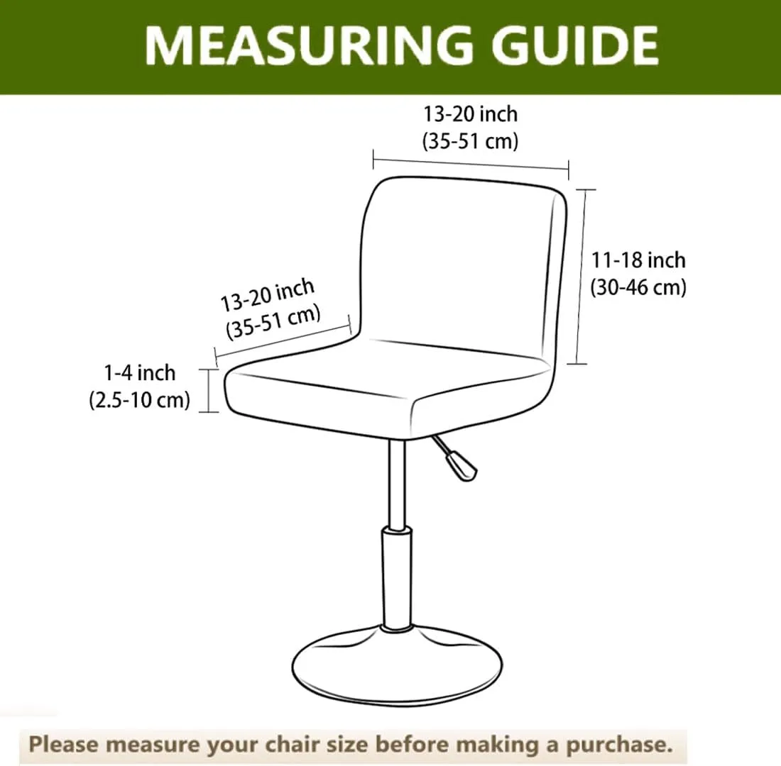 Bar Stool Cover with Back Waterproof Counter Height Bar Stool Slipcovers Stretch Swivel Barstools Slipcovers Pub Counter Chairs Covers for Kitchen Island Home Bar 2 Pack Green