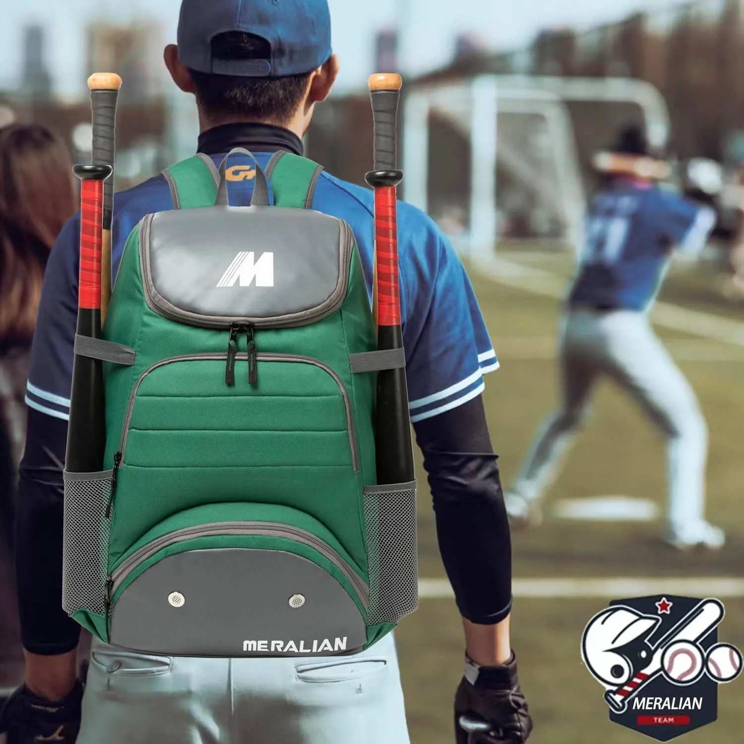 Baseball Bag - Lightweight Softball & T-Ball Backpack with Shoe Compartment for Equipment & Gear