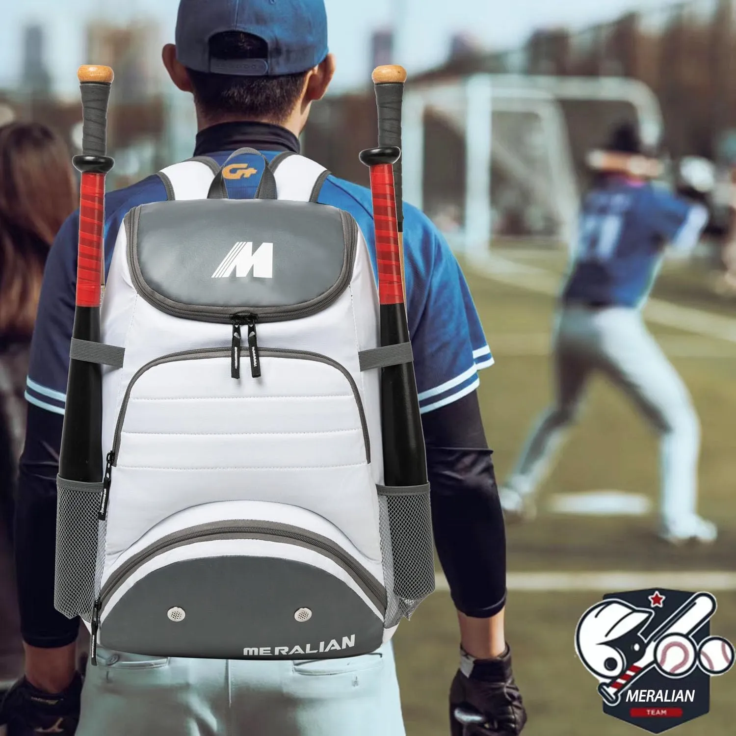 Baseball Bag - Lightweight Softball & T-Ball Backpack with Shoe Compartment for Equipment & Gear