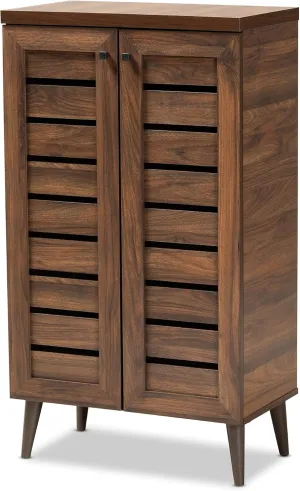 Baxton Studio Salma Shoe Cabinet, Walnut Brown