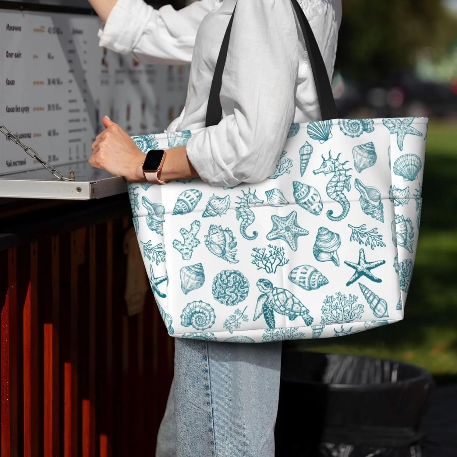 Beach Tote Bag for Women Beach Bag Waterproof and Sandproof Tote Bag with Wet Bag Large Travel Bag for Weekend Travel