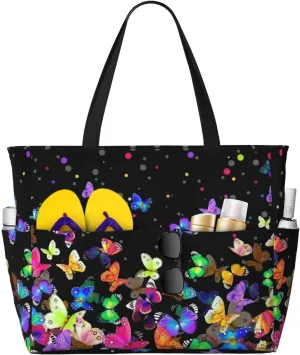 Beach Tote Bag for Women Beach Bag Waterproof and Sandproof Tote Bag with Wet Bag Large Travel Bag for Weekend Travel