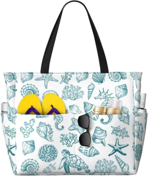 Beach Tote Bag for Women Beach Bag Waterproof and Sandproof Tote Bag with Wet Bag Large Travel Bag for Weekend Travel