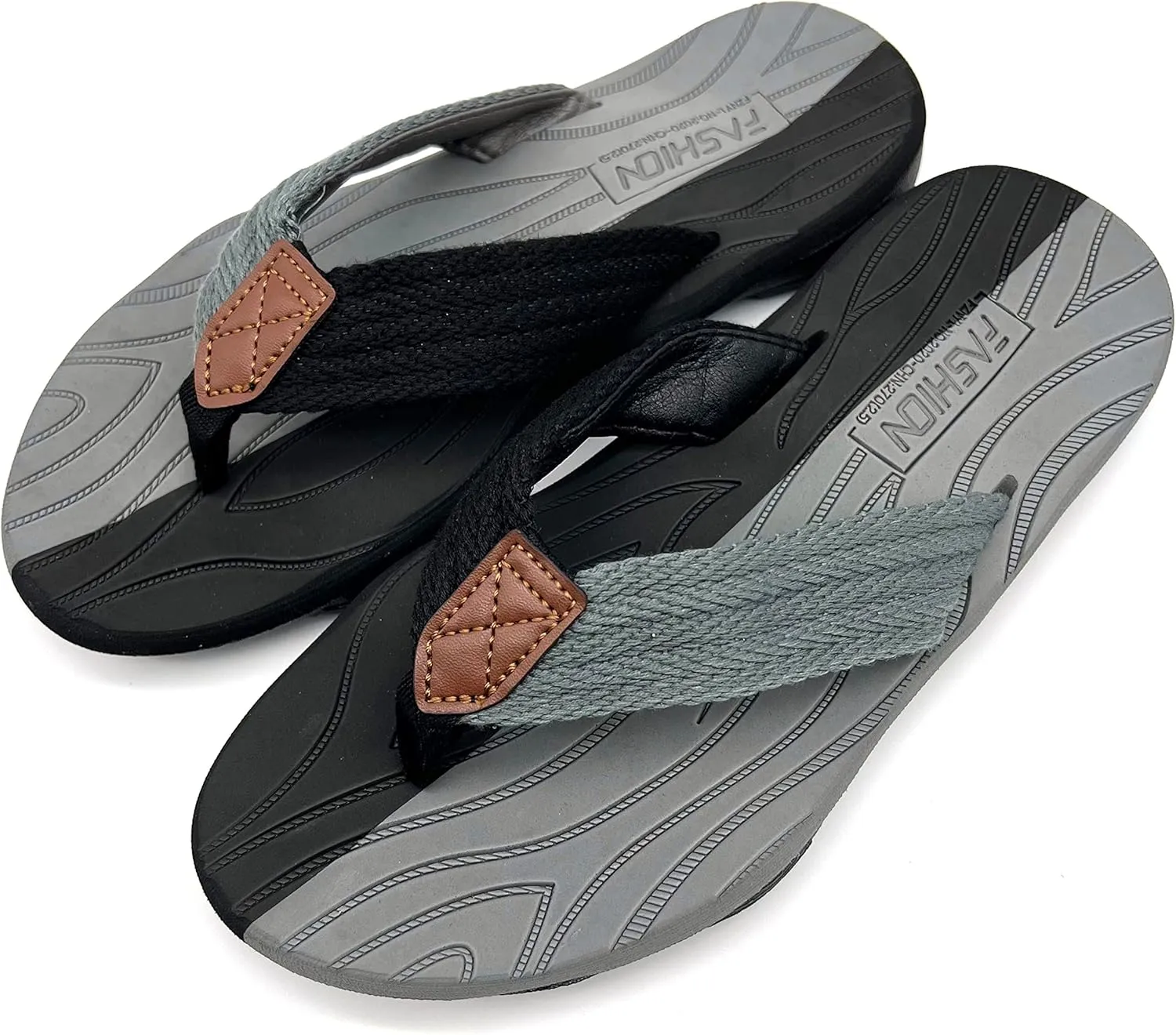BEMGNAR Men's Flip Flops,Comfort Thong Sandals with Arch Support,Quick-Dry Non-Slip sliders for Outdoor Summer Beach