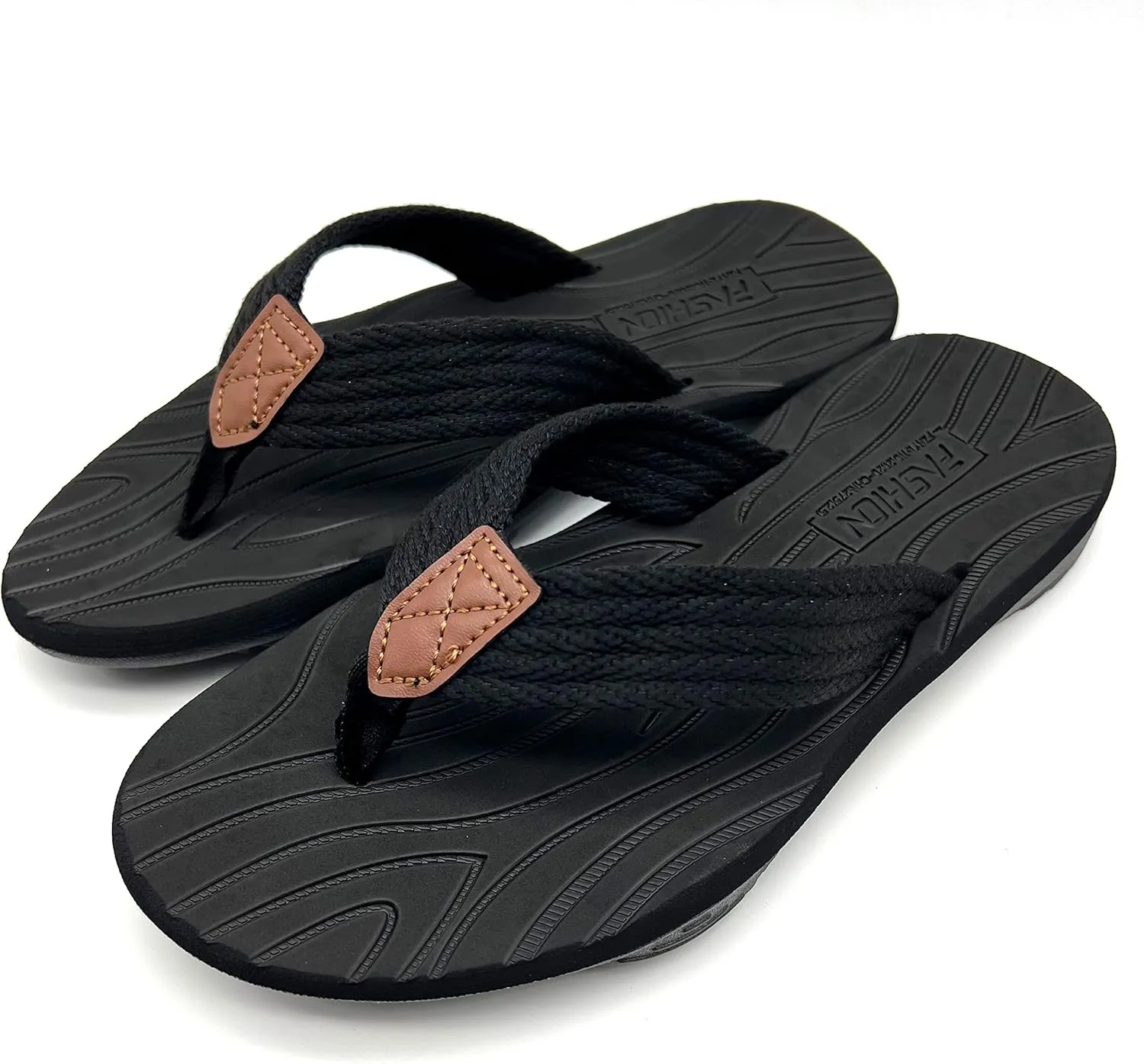 BEMGNAR Men's Flip Flops,Comfort Thong Sandals with Arch Support,Quick-Dry Non-Slip sliders for Outdoor Summer Beach