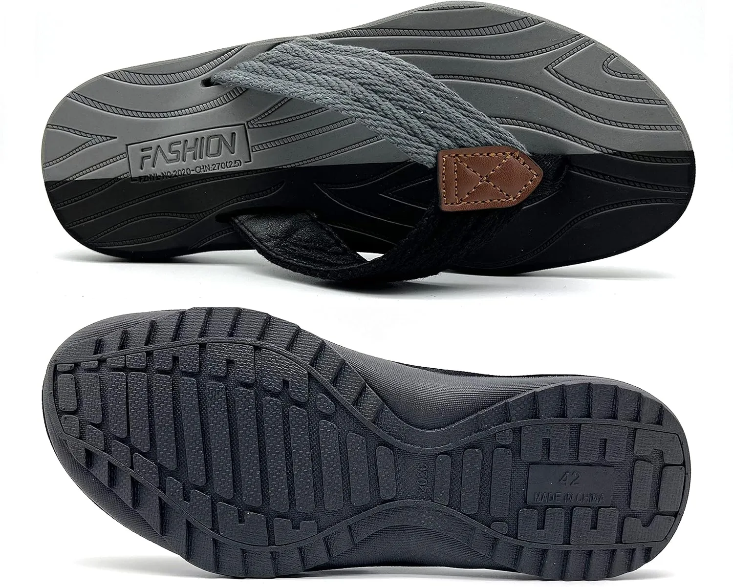BEMGNAR Men's Flip Flops,Comfort Thong Sandals with Arch Support,Quick-Dry Non-Slip sliders for Outdoor Summer Beach