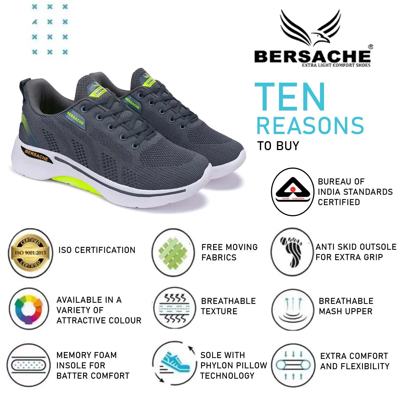 Bersache Lightweight Sports Shoes For Men  - 7049