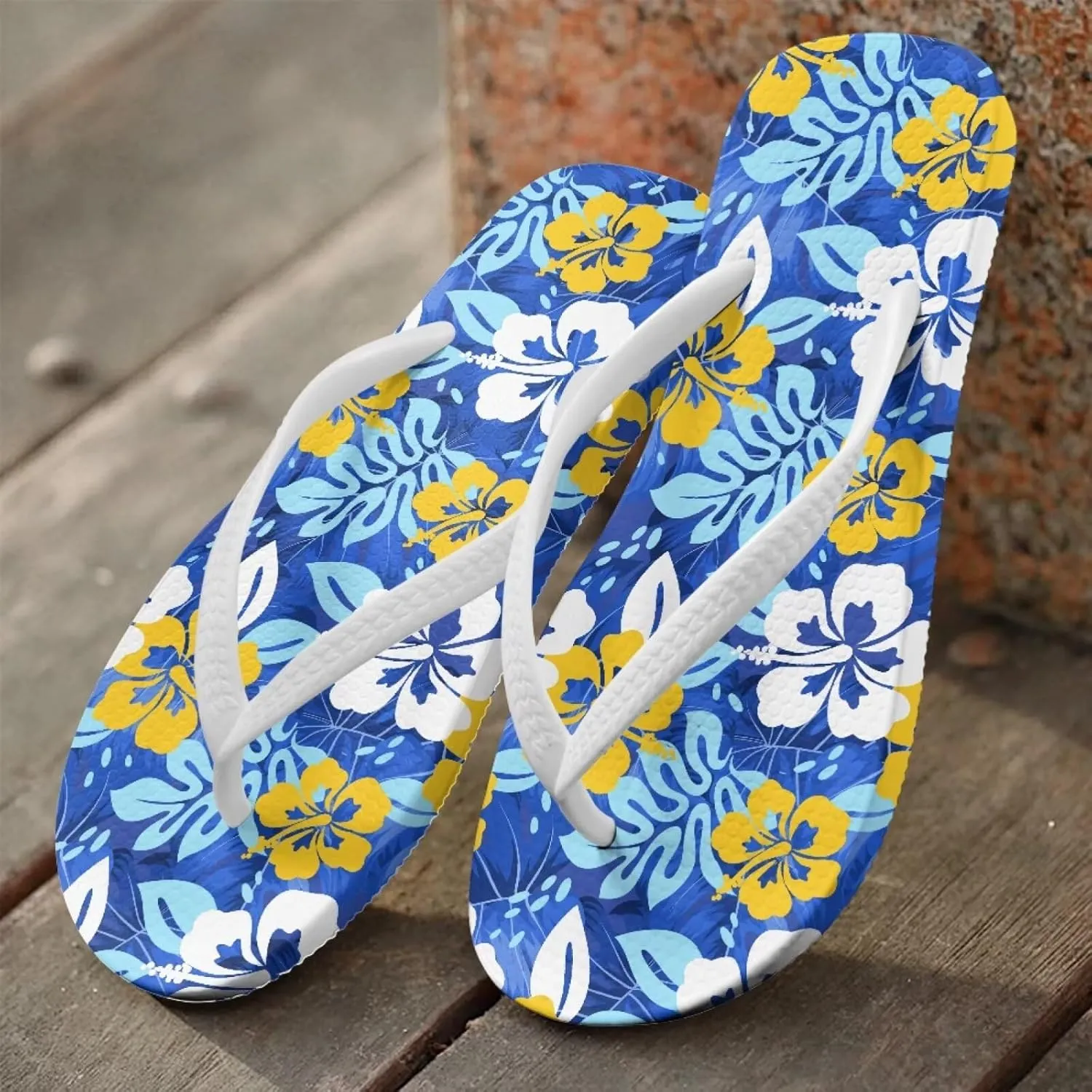 Binienty Flip Flop Women Trendy Tropical Thong Sandal Yoga Mat Slip on Beach Pool Walking Slipper Shoe