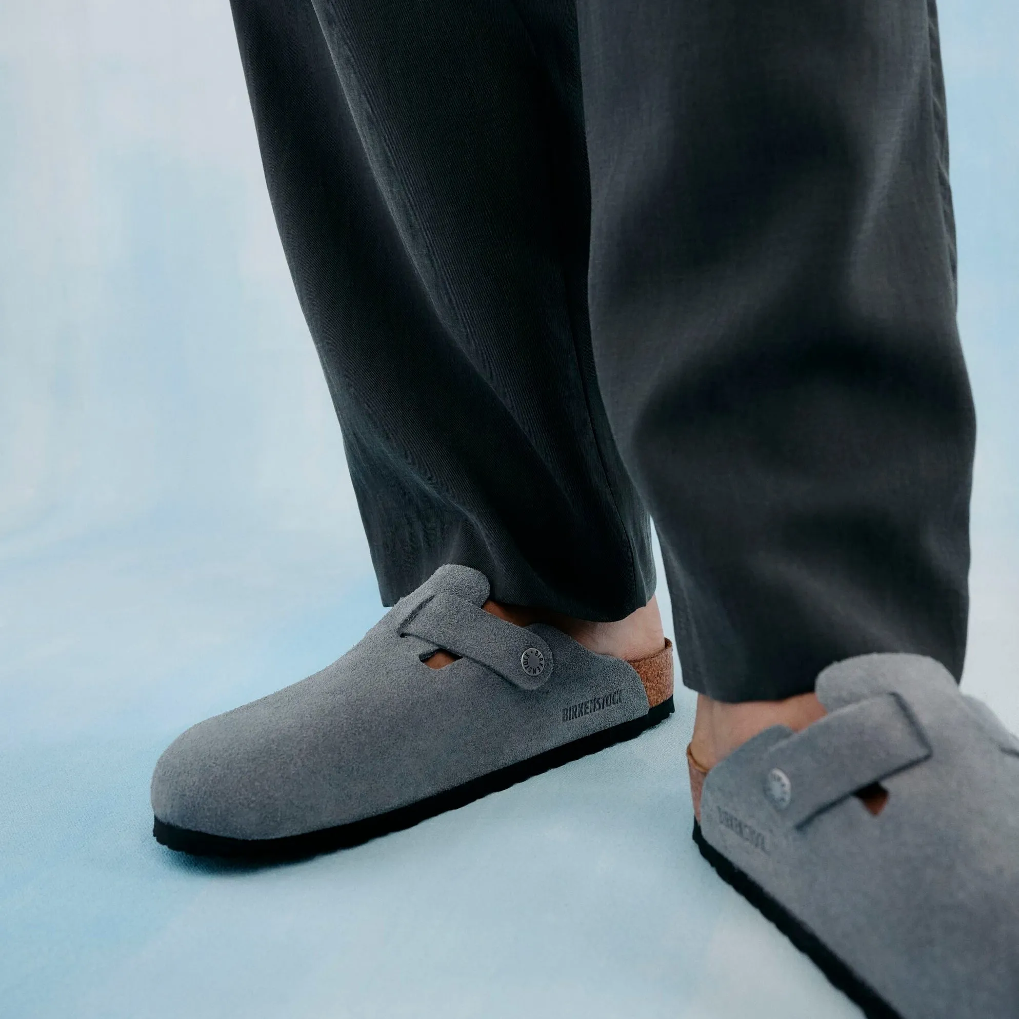 Birkenstock Boston Soft Footbed basalt gray suede