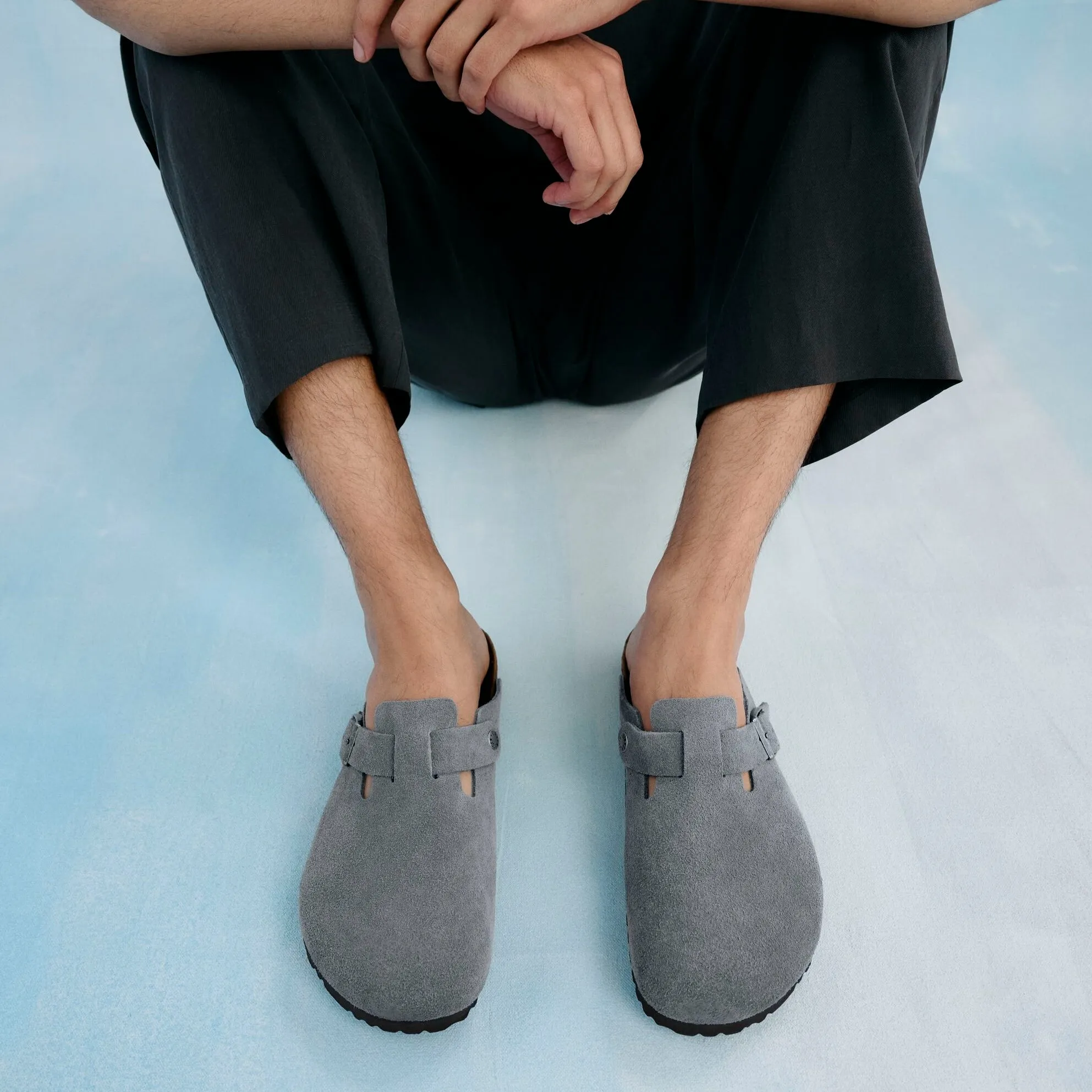 Birkenstock Boston Soft Footbed basalt gray suede