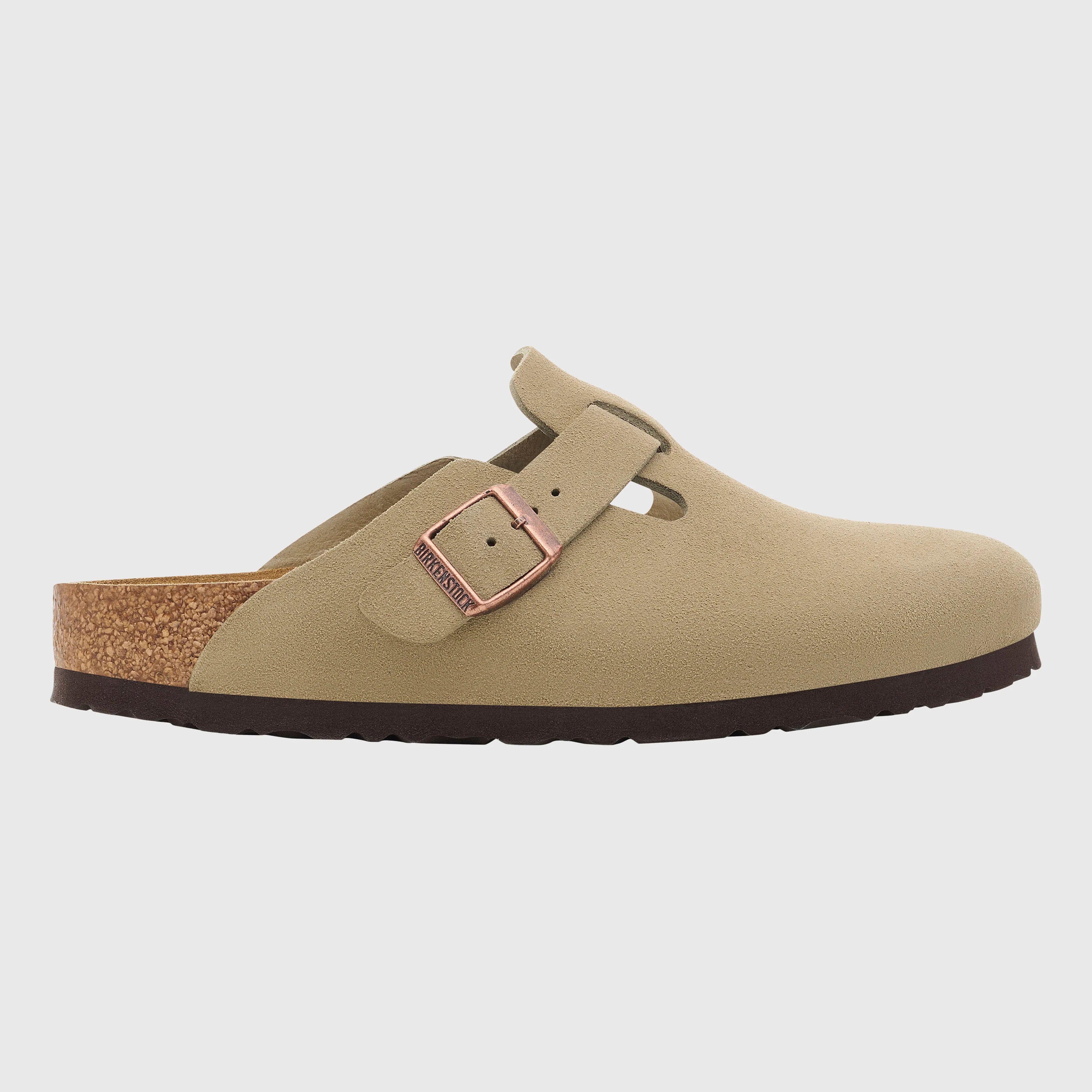 Birkenstock Boston Soft Footbed Clog Suede Leather - Taupe