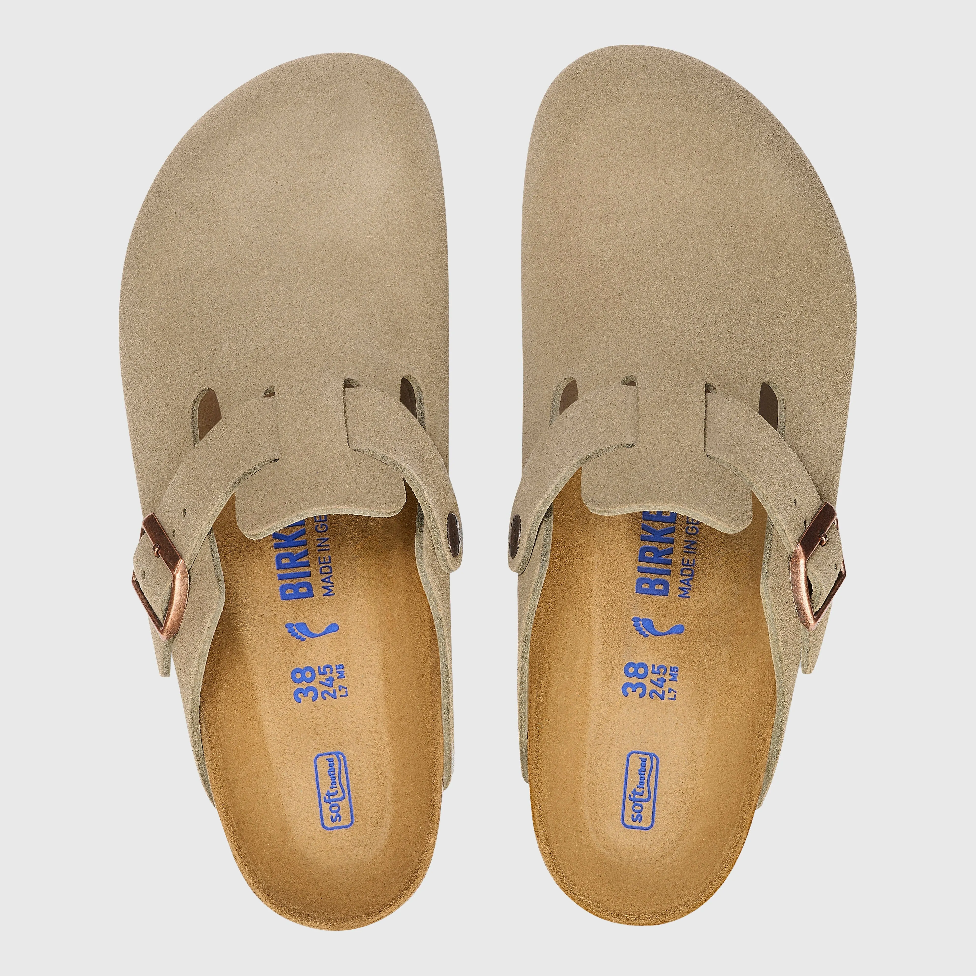 Birkenstock Boston Soft Footbed Clog Suede Leather - Taupe