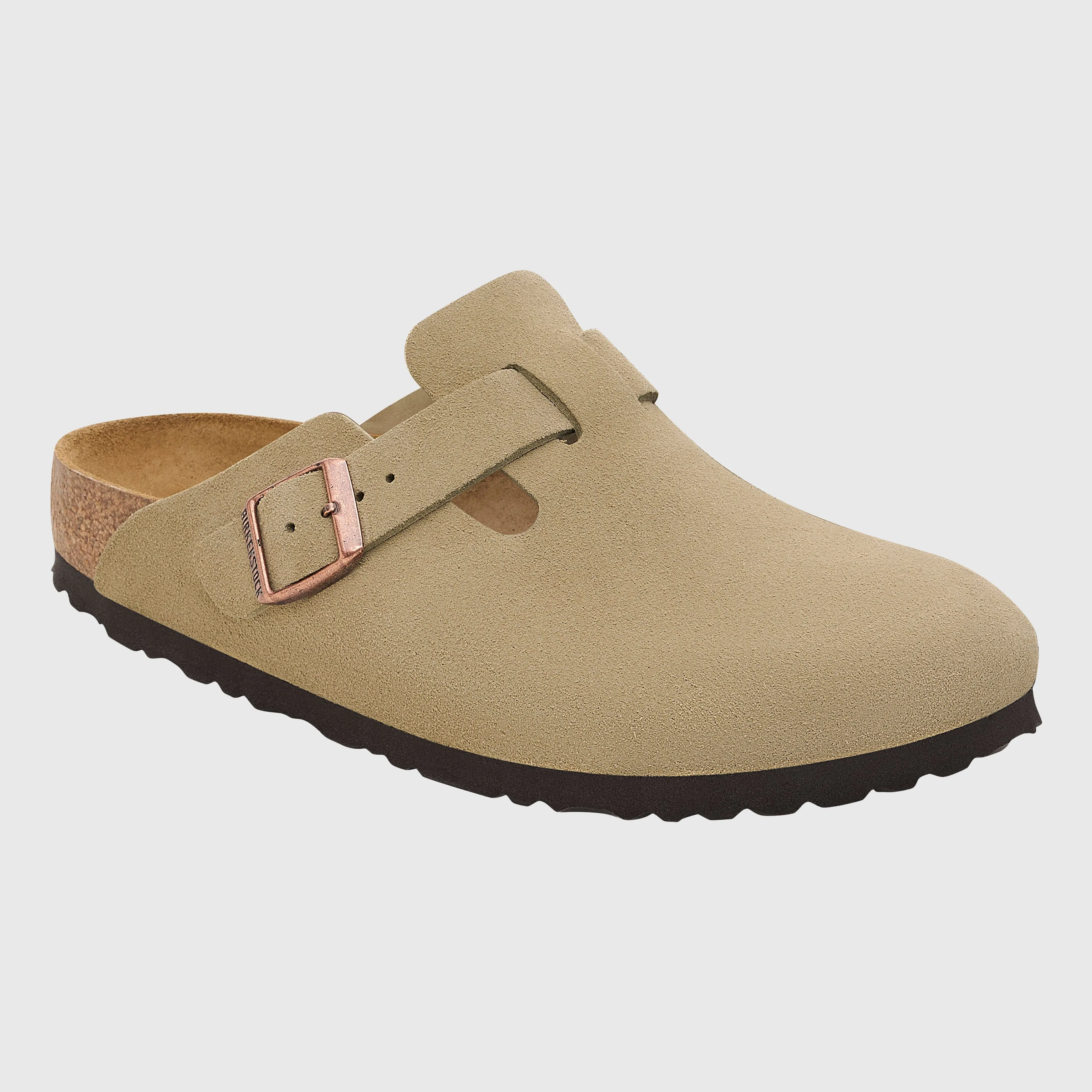 Birkenstock Boston Soft Footbed Clog Suede Leather - Taupe