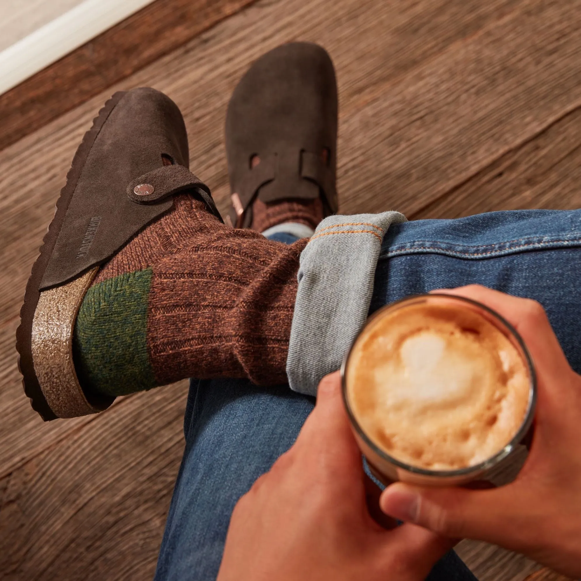 Birkenstock Boston Soft Footbed mocha suede