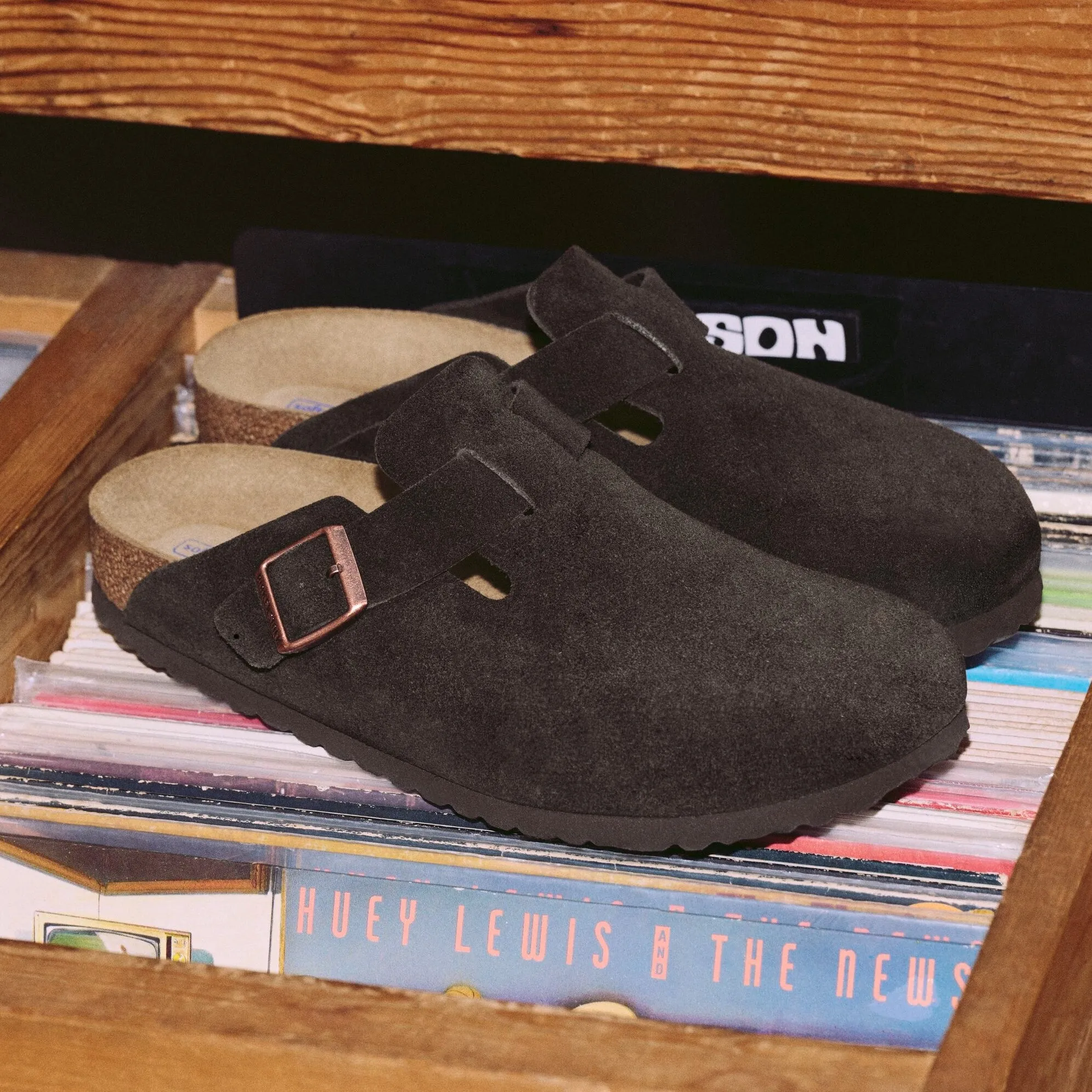 Birkenstock Boston Soft Footbed mocha suede