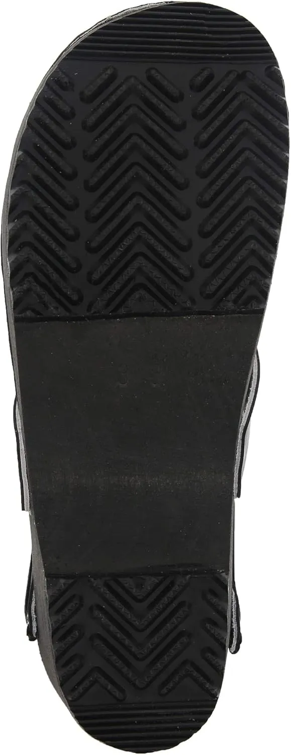 Bjork Maja Wood Open Back Leather Clogs