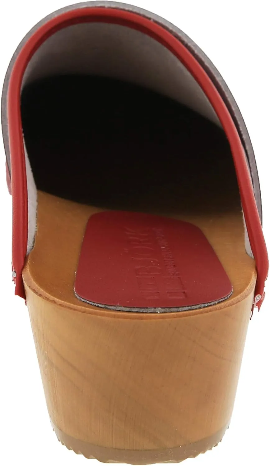Bjork Maja Wood Open Back Leather Clogs