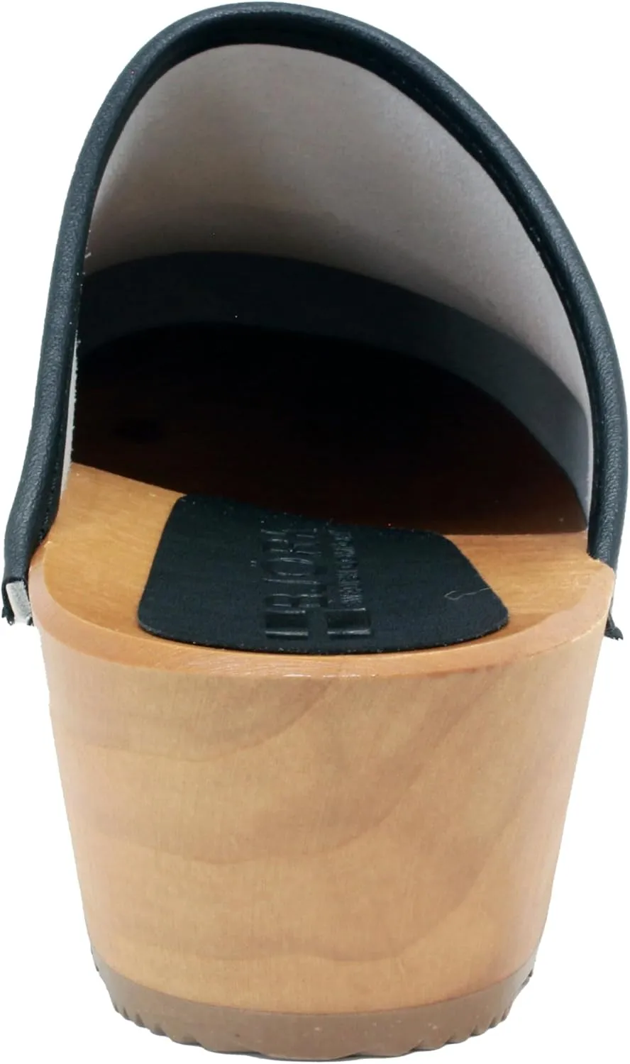 Bjork Maja Wood Open Back Leather Clogs