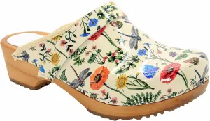 Bjork Maja Wood Open Back Leather Clogs