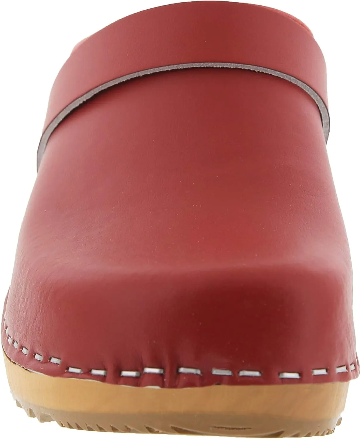 Bjork Maja Wood Open Back Leather Clogs
