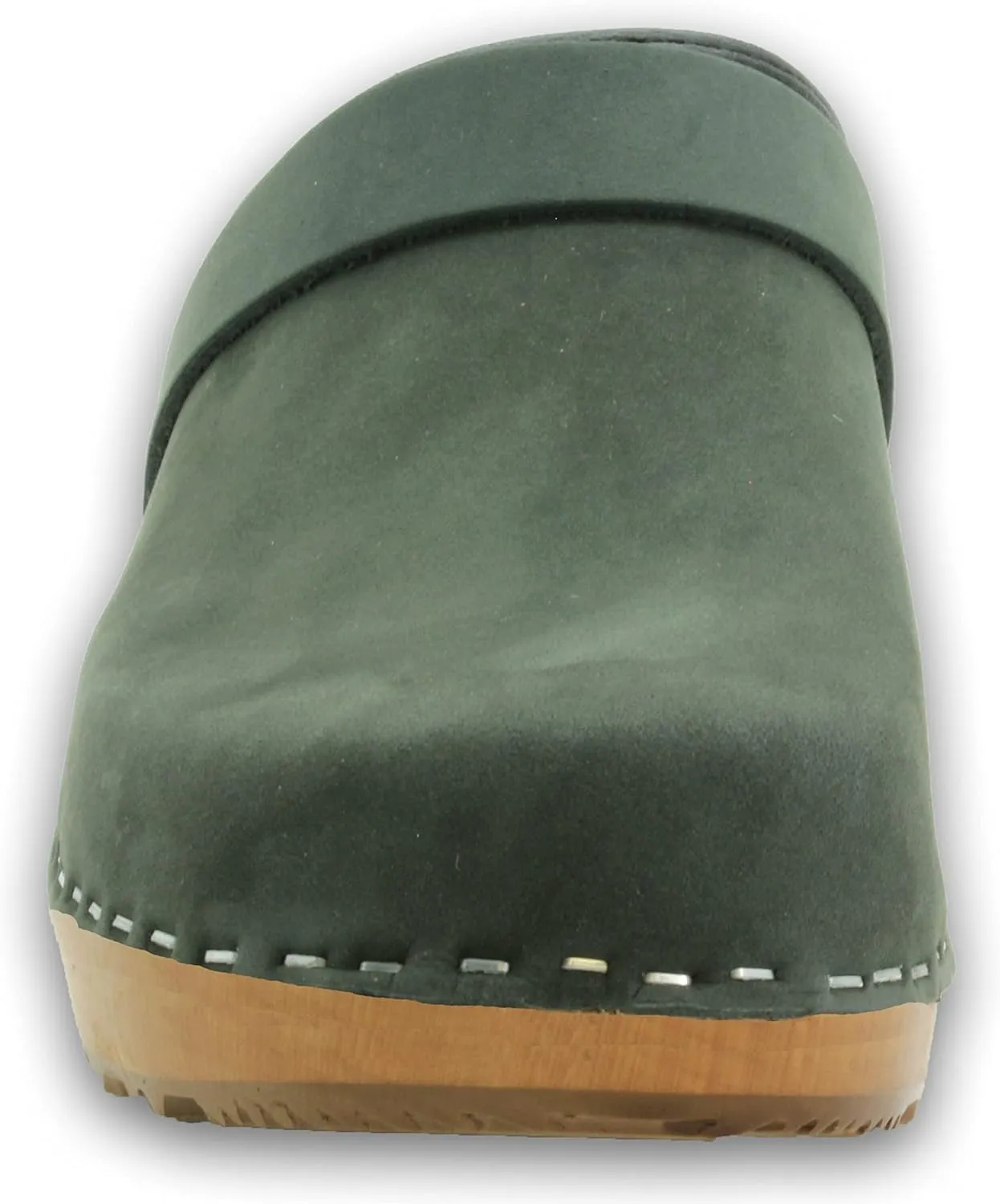 Bjork Maja Wood Open Back Leather Clogs