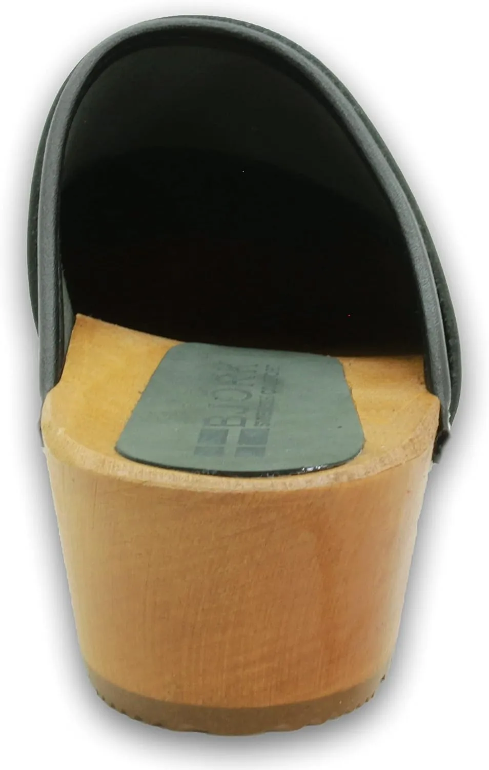 Bjork Maja Wood Open Back Leather Clogs
