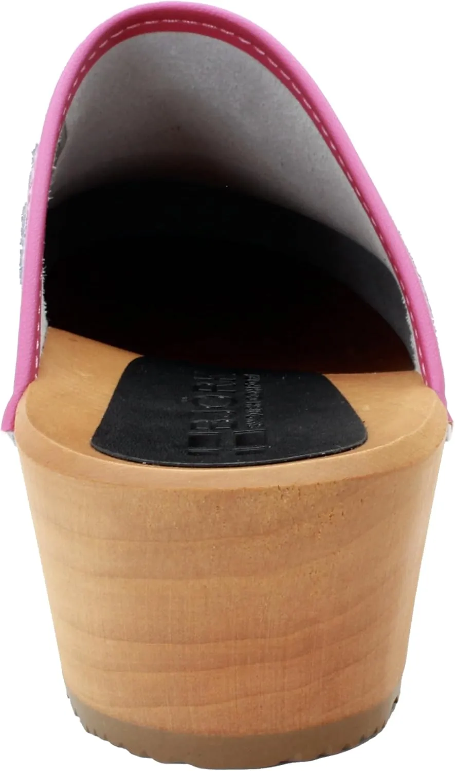 Bjork Maja Wood Open Back Leather Clogs