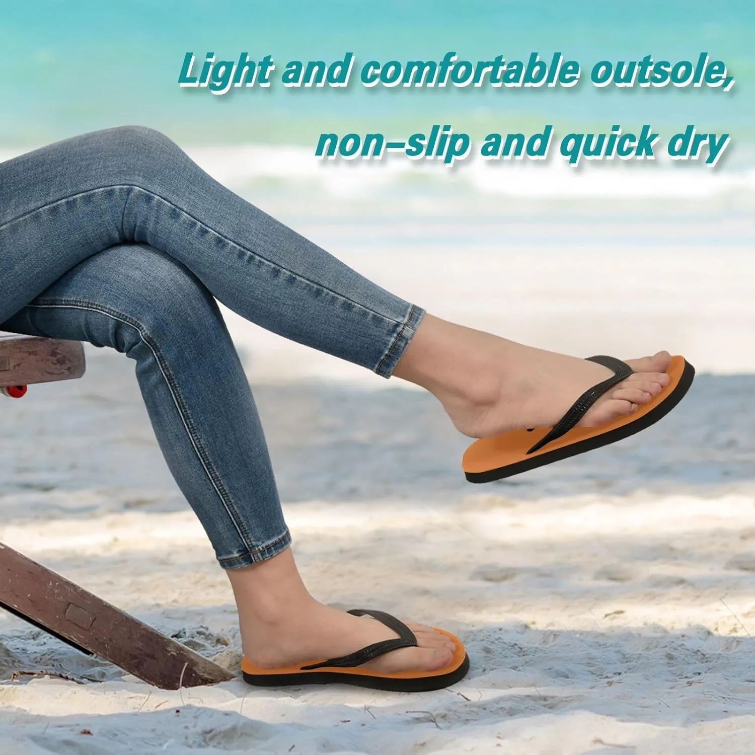 Black Solid Flip Flop Beach Summer Casual Sandal for Women & Men Shower Shoes