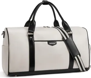 BOSTANTEN Weekender Bags for Women Leather Duffle Large Travel Bag Carry On Duffel with Shoe Compartment