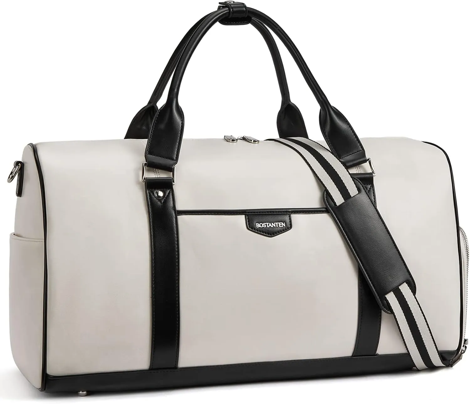 BOSTANTEN Weekender Bags for Women Leather Duffle Large Travel Bag Carry On Duffel with Shoe Compartment